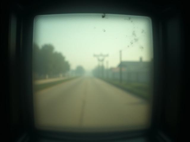 A blurry, hazy view through a camera viewfinder, making it difficult to compose an image.