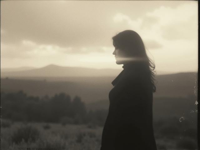 Photographic print with a visible light leak, showing a streak of light across the image.