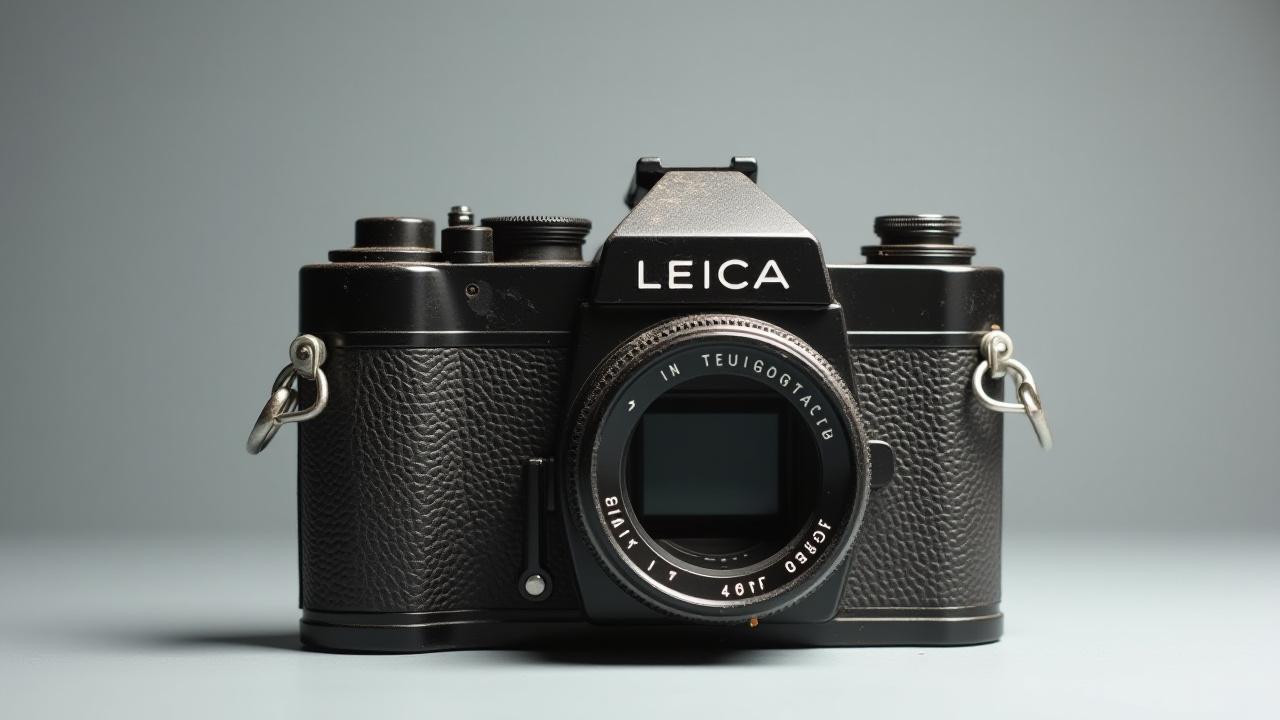 Before restoration: Leica M3 with worn vulcanite and cloudy viewfinder